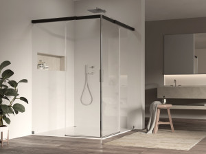 Алюминиевая и стеклянная душевая кабина с раздвижной дверью