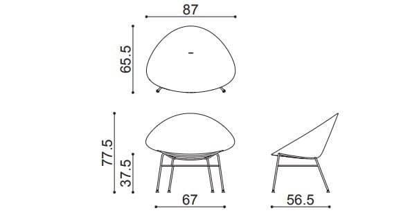 Тканевое кресло с 4 ножками Arper Adell ARCH-00086147 - Вид №9