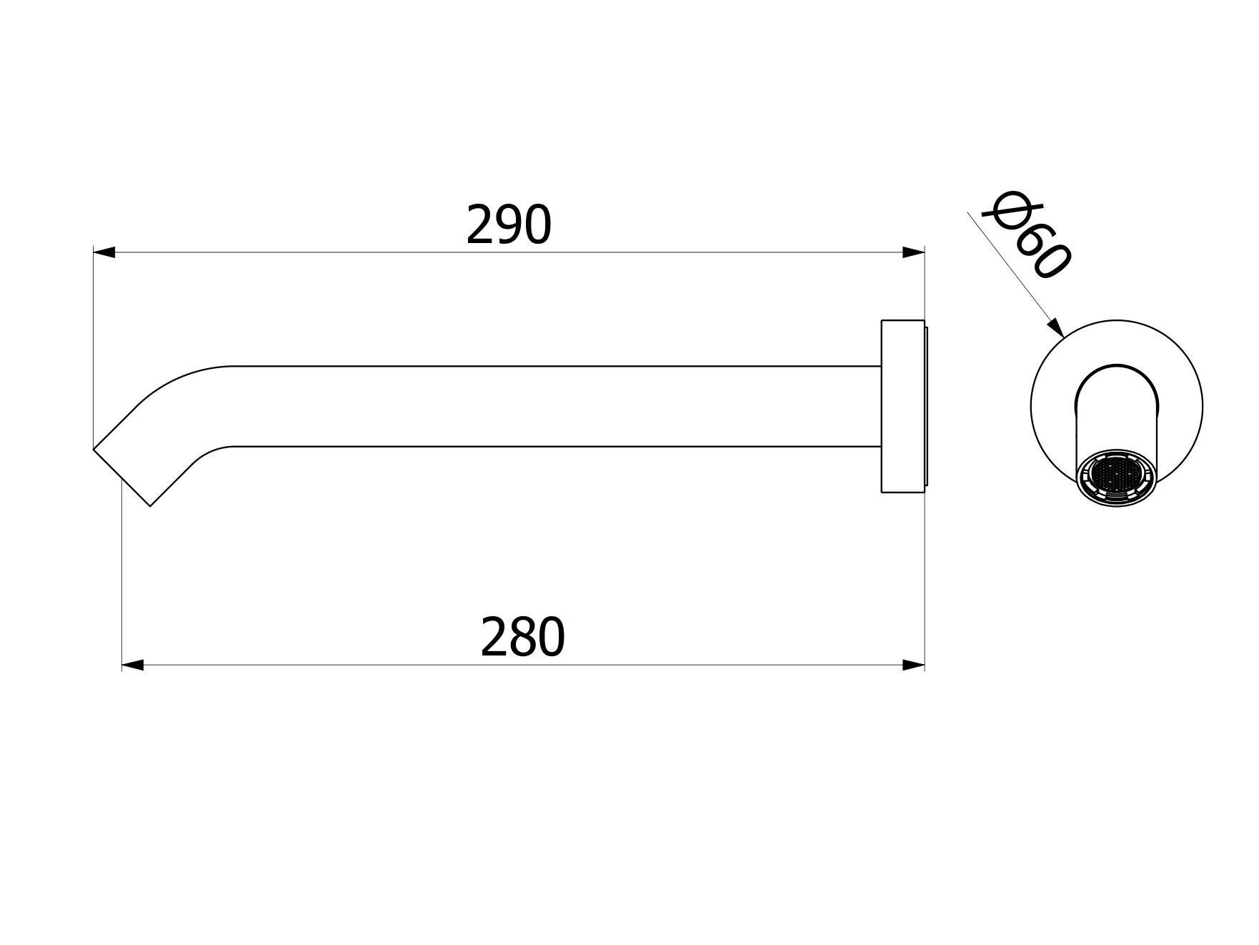 Стальной длинный дозирующий носик для настенного умывальника IB Тотем ARCH-00004422 - Вид №1