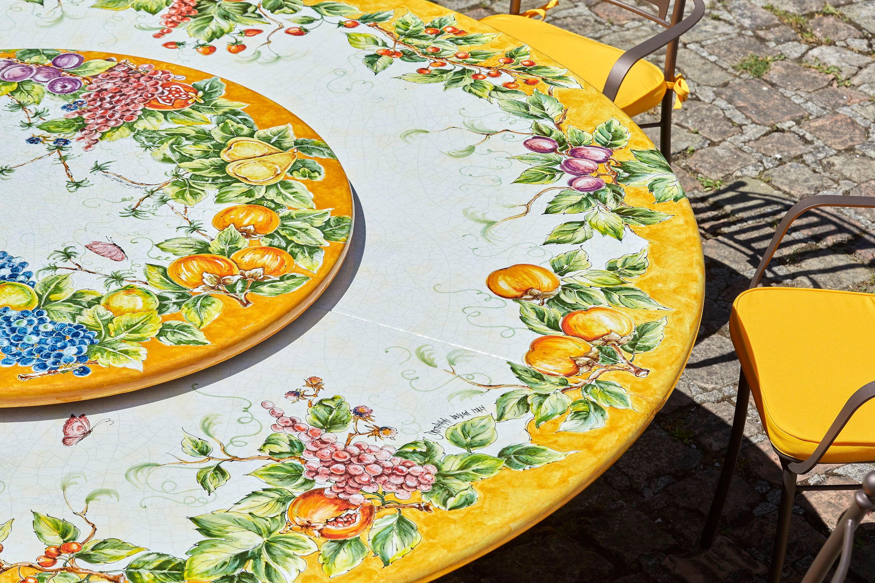 Садовый стол из фаянса и нержавеющей стали DOMIZIANI классический ARCH-00097648 - Вид №3