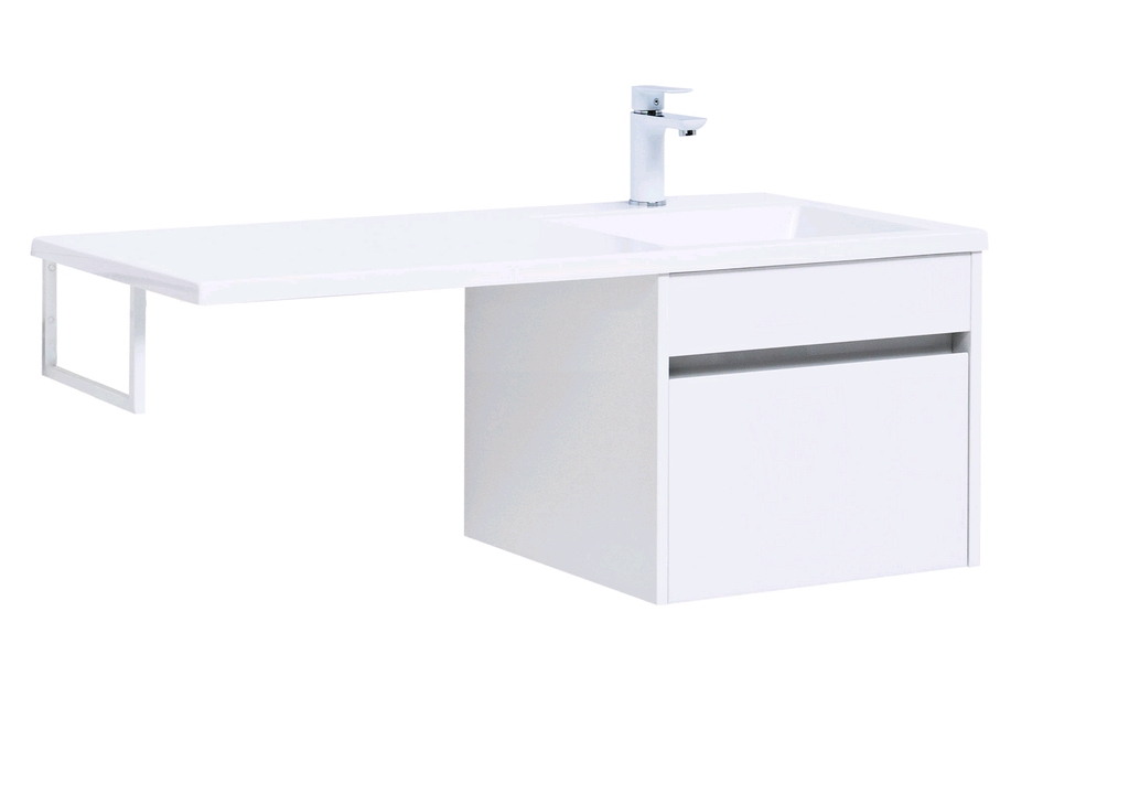 Тумба с раковиной Aquanet Токио 110 R белый (подвесная, 1 ящик) 0023691500235498 - Вид №1