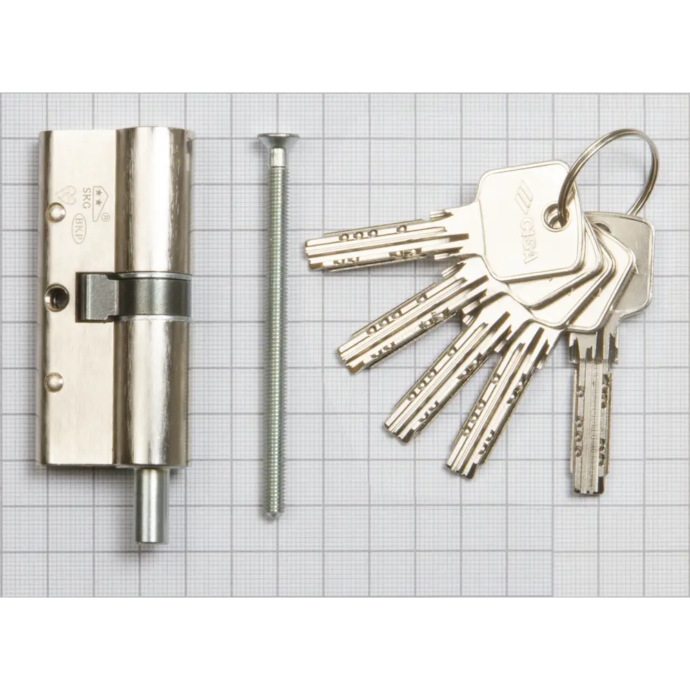 Цилиндр Cisa Astral S ОА3S2-85.12, 40x10x30 мм, ключ/шток, цвет никель, без вертушки STLM-2099033 - Вид №2