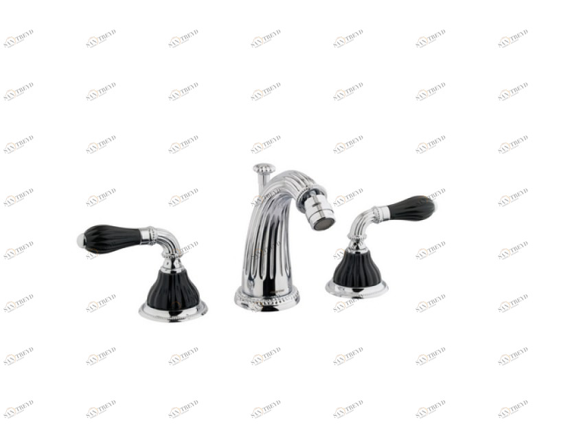 233521.N000.30 Биде с тремя отверстиями из черного фарфора Античная латунь Mestre Artica