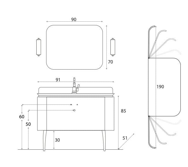 Напольная раковина с ящиком и дверцами Gaia Mobili Contemporary ARCH-00084154 - Вид №7