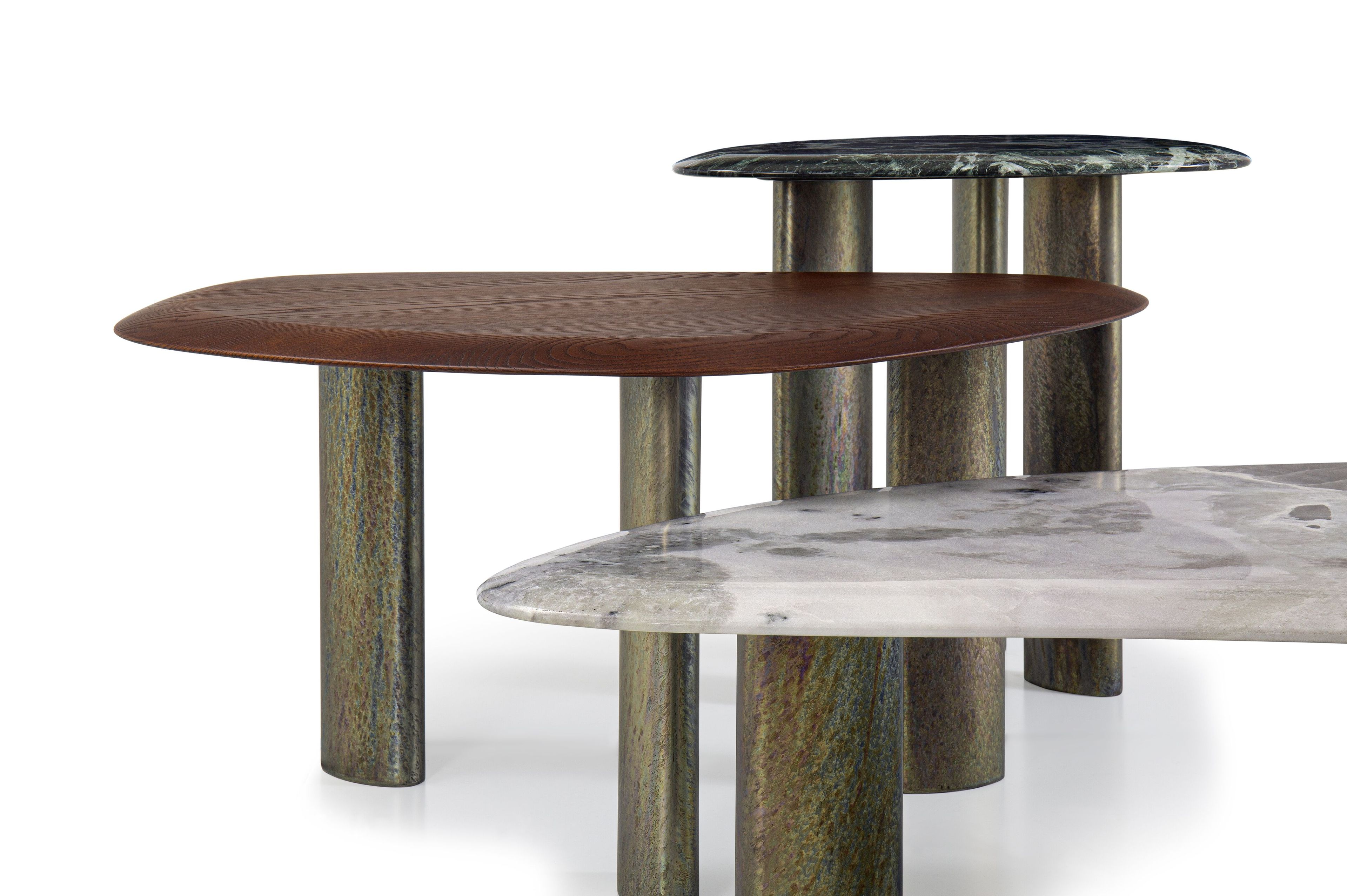 Журнальный столик из дерева и мрамора для гостиной Borzalino EGEO ARCH-00054382 - Вид №2