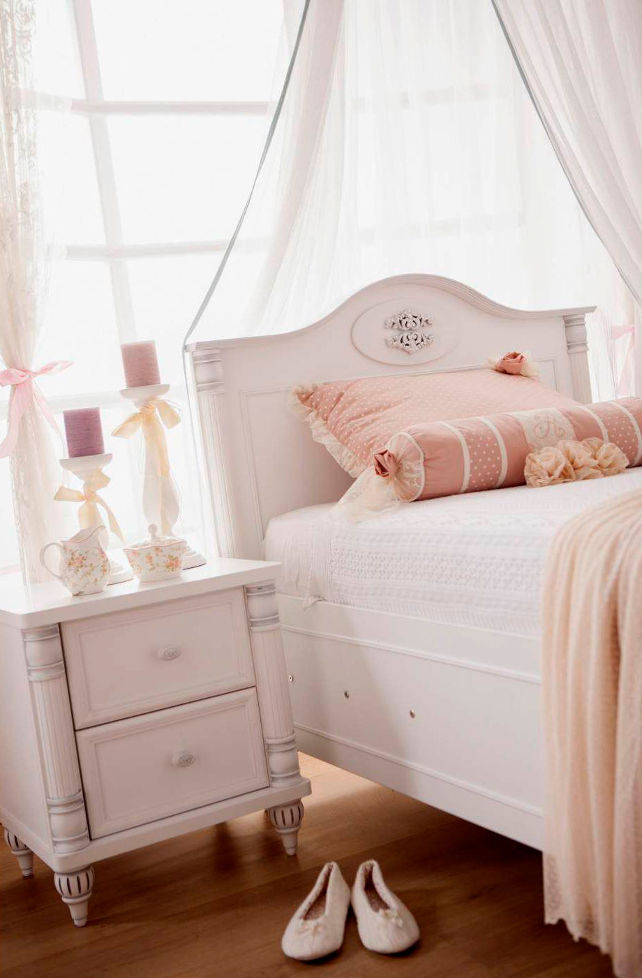 Кровать белая односпальная 100х200 см Romantic CILEK ROMANTIC 00-3832303 Белый Santreyd - Вид №2