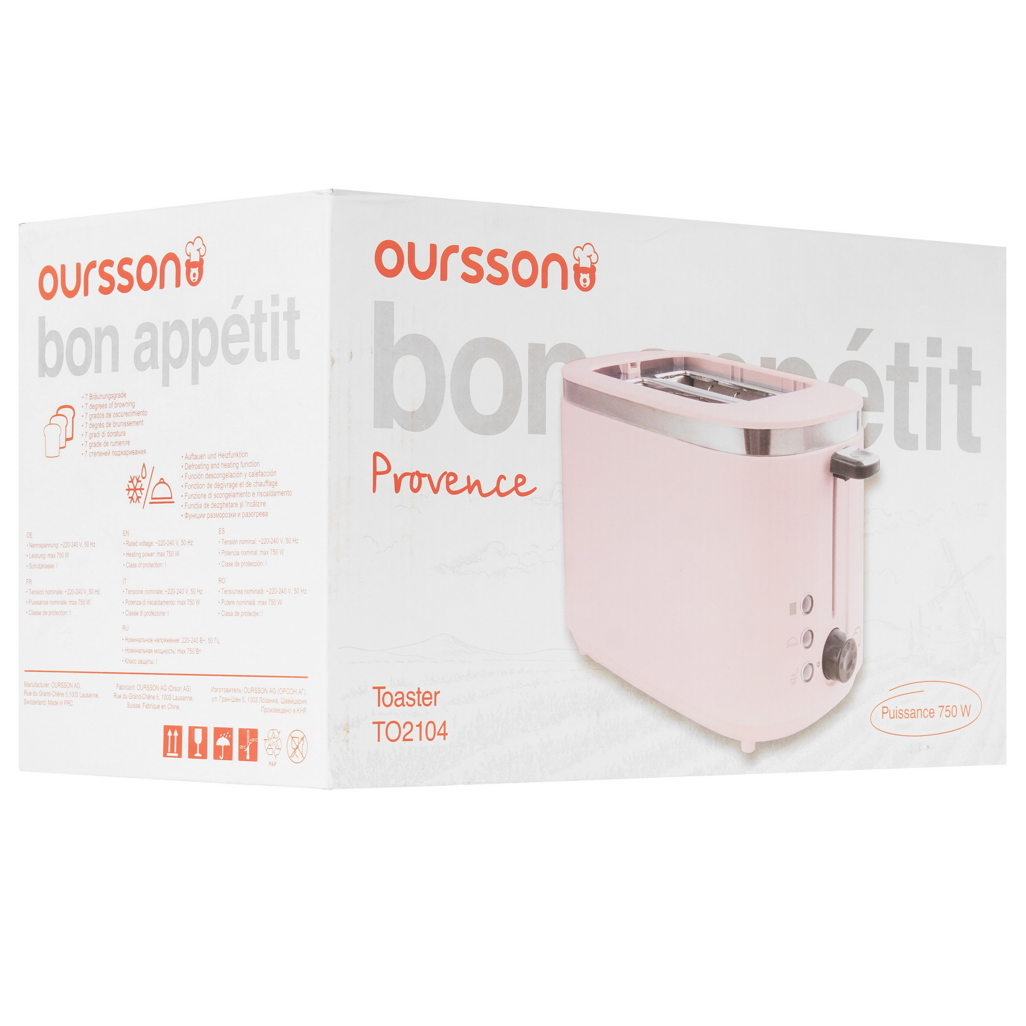 5368917 Тостер Oursson TO2104/PR розовый STDN-0066339 - Вид №7