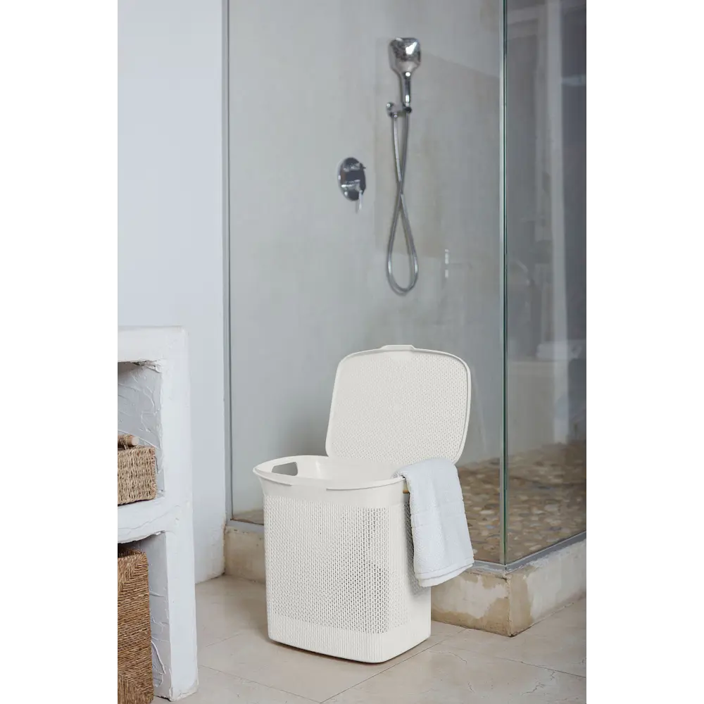 Корзина для белья Плес 35л прямоугольная цвет белый Santreyd STLM-2154032 - Вид №7