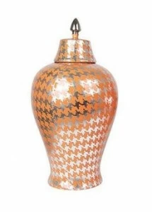 Ваза керамическая серебро большая 47 см "Узор" UNICO ДИЗАЙНЕРСКИЕ 255382 Золото;оранжевый