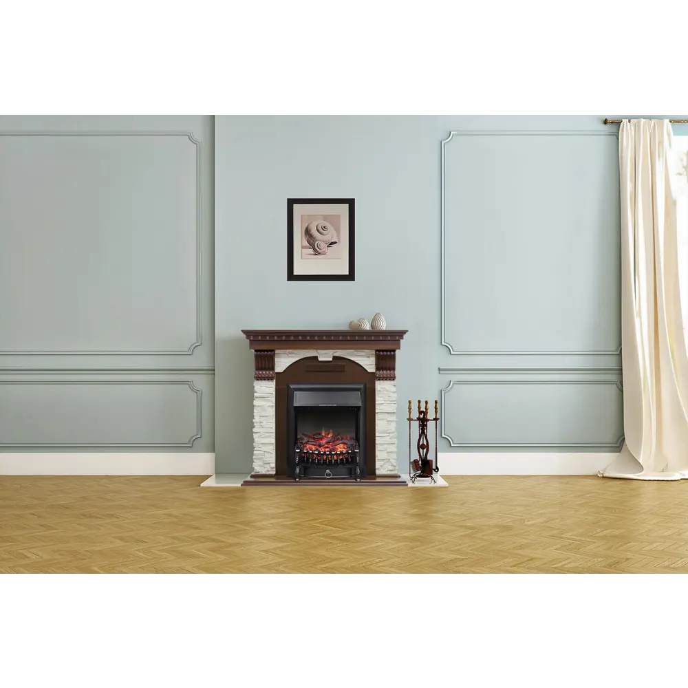 Обрамление Dublin арочный сланец белый угловой темный дуб 82732010 STLM-2085944 ROYAL FLAME  - Вид №1