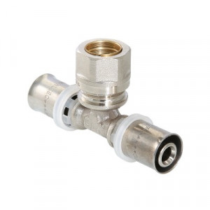 VTm.233.I.201520 Пресс-фитинг – тройник с переходом на обжимное соединение Valtec 20 x 15 x 20 мм