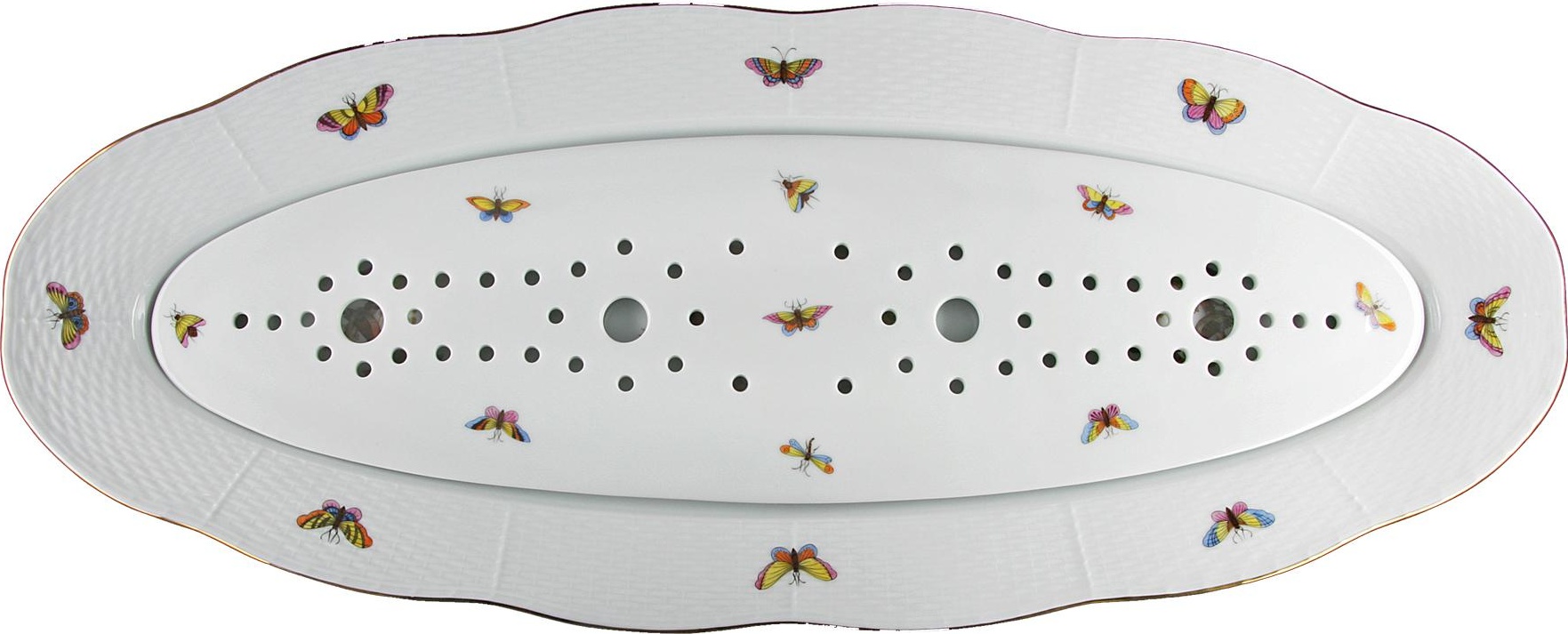 71377 Herend Блюдо для рыбы с решеткой удлиненное 61,5см "Ротшильд" Фарфор 