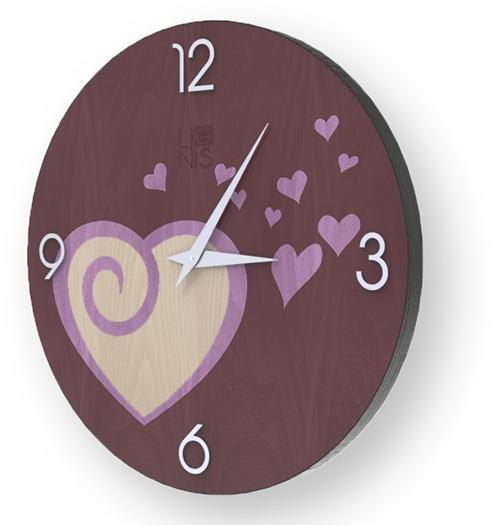 LIGNIS® Настенные часы из инкрустированного дерева Dolcevita love 10.036 / 10.114 - Вид №1