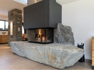 Стальной тройной фасад дровяной камин