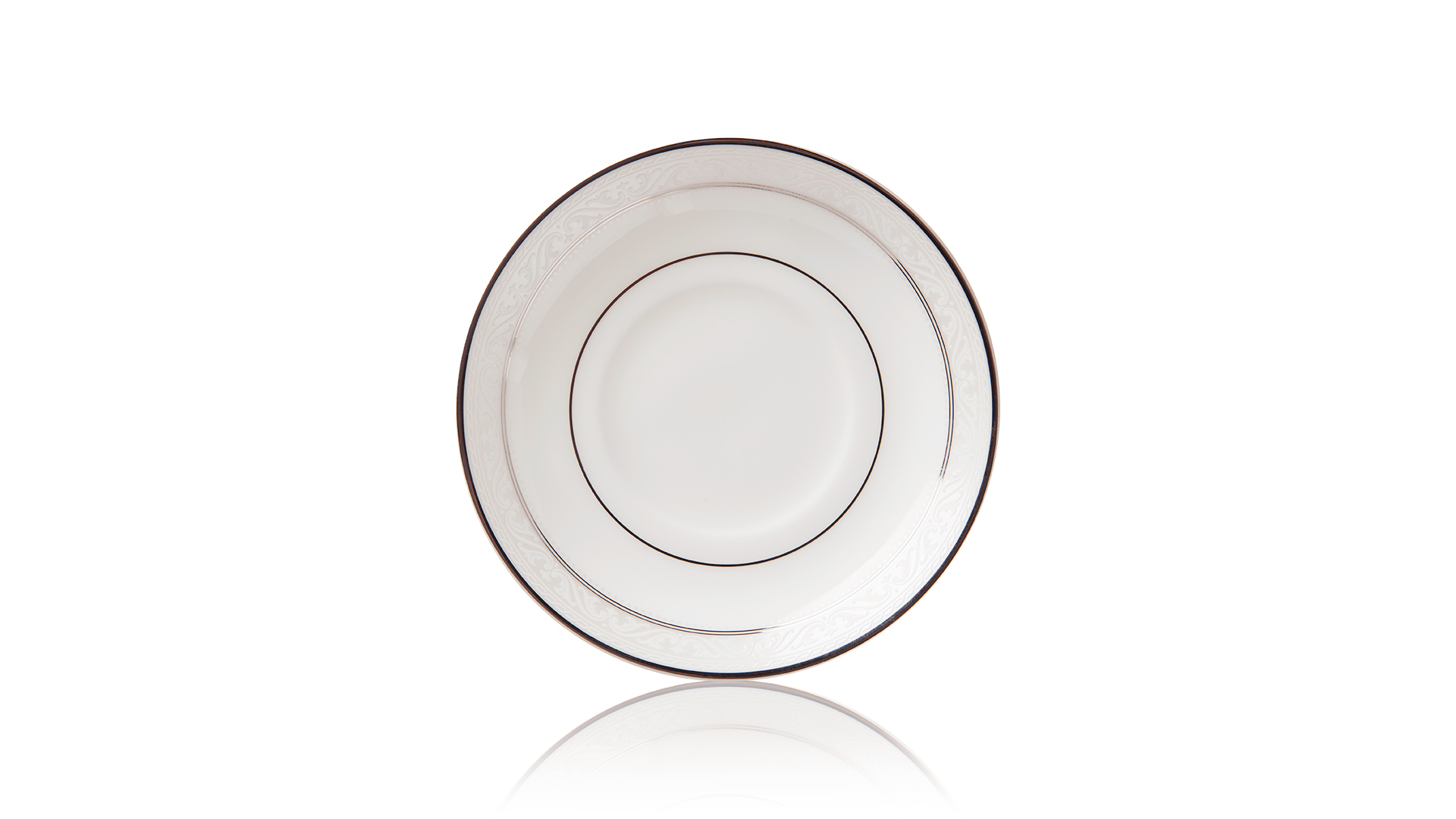 1051734 Noritake Чашка чайная с блюдцем Noritake "Монтвейл, платиновый кант" 200мл Фарфор костяной  - Вид №2