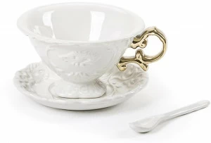 Seletti Чашка фарфоровая с блюдцем I-wares