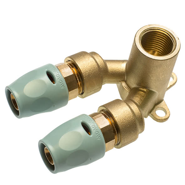 123478GZ161216 SANHA 23478GZ 3fit-Press pb-free Водорозетка проходная разъемная ВПр-ВР 16x1/2x16 мм  - Вид №1