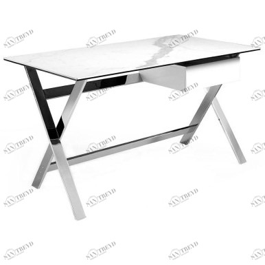 Письменный стол с ящиком мраморный Angel Cerda от Angel Cerda ANGEL CERDA  147521 Белый;хром 