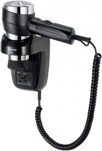 Valera Action Super Plus 1600 Shaver Black Мод. 542.06 / 044.05 черный - 1600 Вт - фен с настенным держателем и розеткой для бритвы 55420961