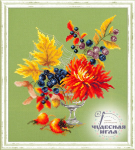 100-005 Осенний букетик Набор для вышивания Чудесная Игла 20 х 23 см Чудесная игла