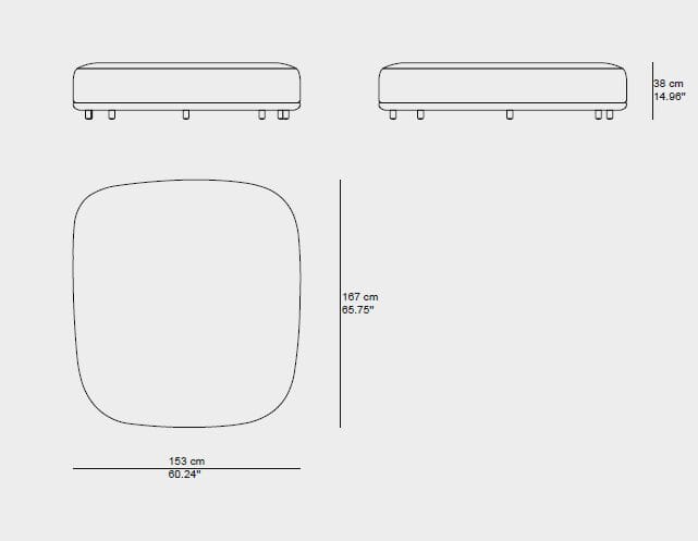 Ткань прямоугольный сад пуфик TRIBÙ Elio ARCH-00008684