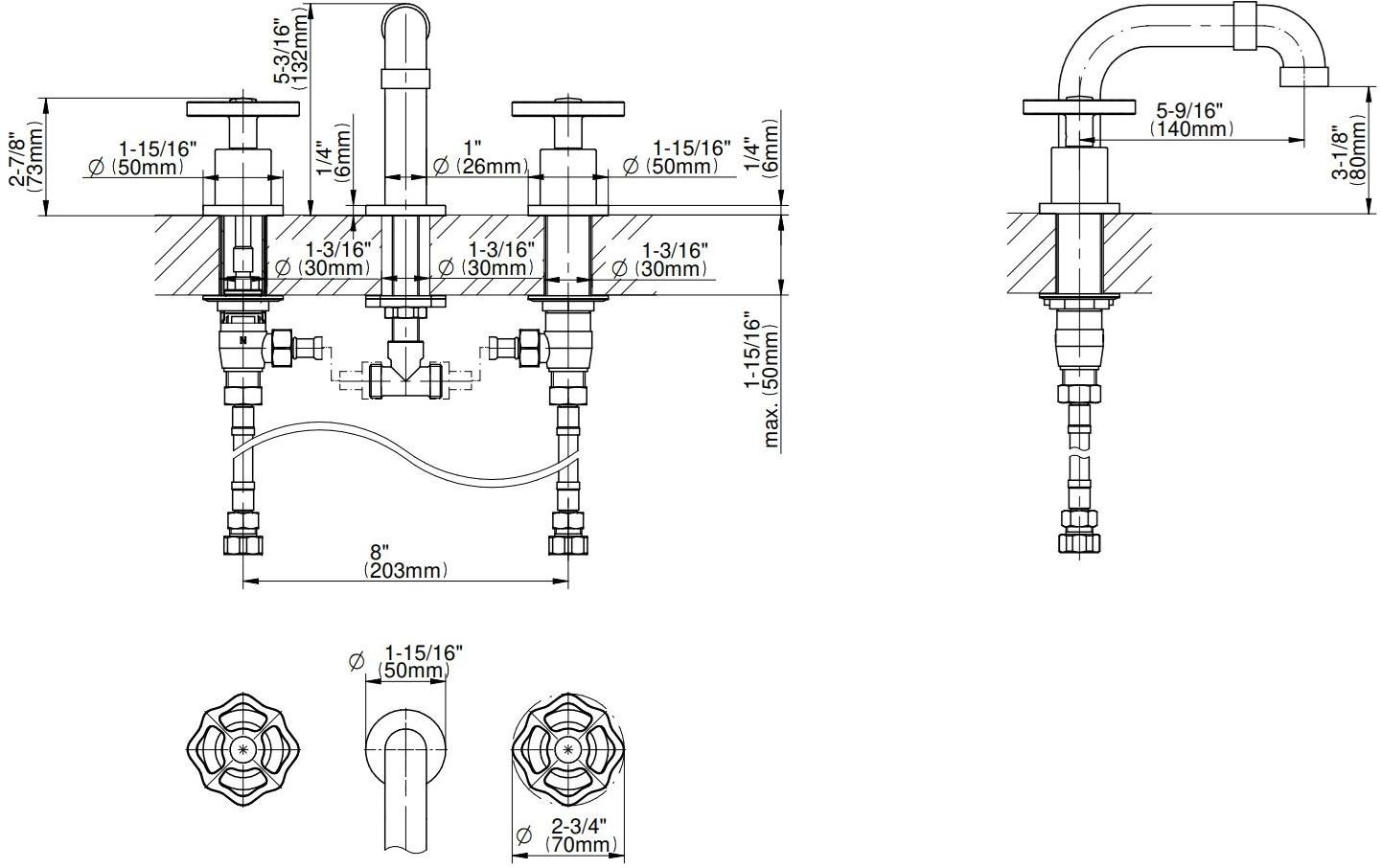 GRAFF Смеситель для раковины на 3 отверстия Vintage 5330000 - Вид №2
