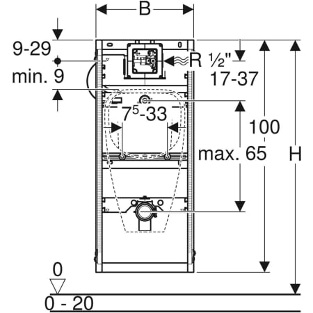 461.621.00.1 Инсталляция Geberit GIS для писсуара, 114 см, универсальная Geberit  - Вид №2