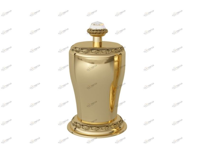 046087.CST.00 Шкатулка для драгоценностей, украшенная кристаллами сваровски и лавром Золото 24К Mestre 