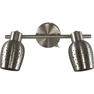 Спот поворотный Siena 2 лампы 4 м² цвет сатин никель