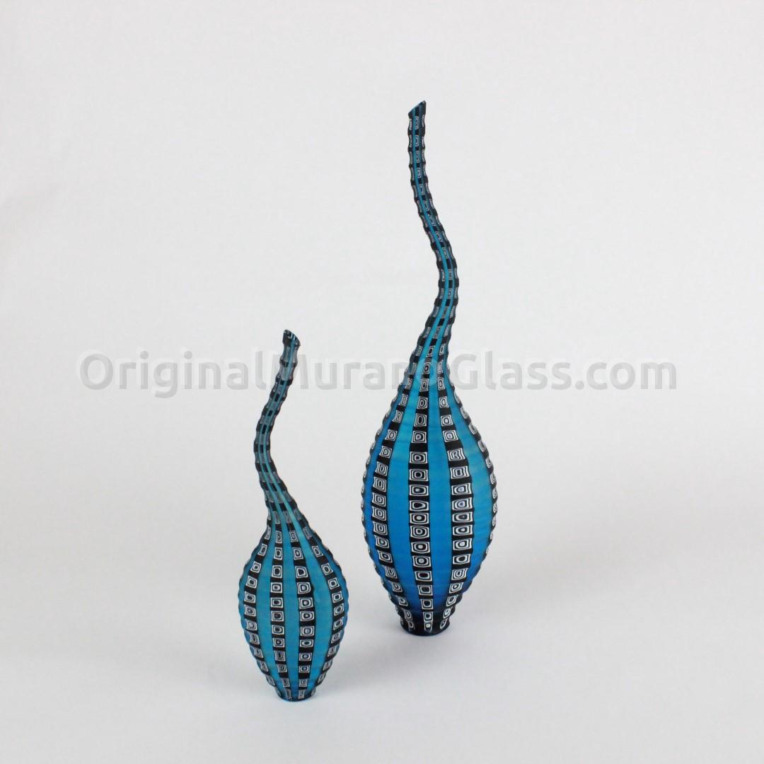 755 ORIGINALMURANOGLASS Ваза Amy - синяя- Studio Da Mula - муранское стекло OMG 8 см  - Вид №1