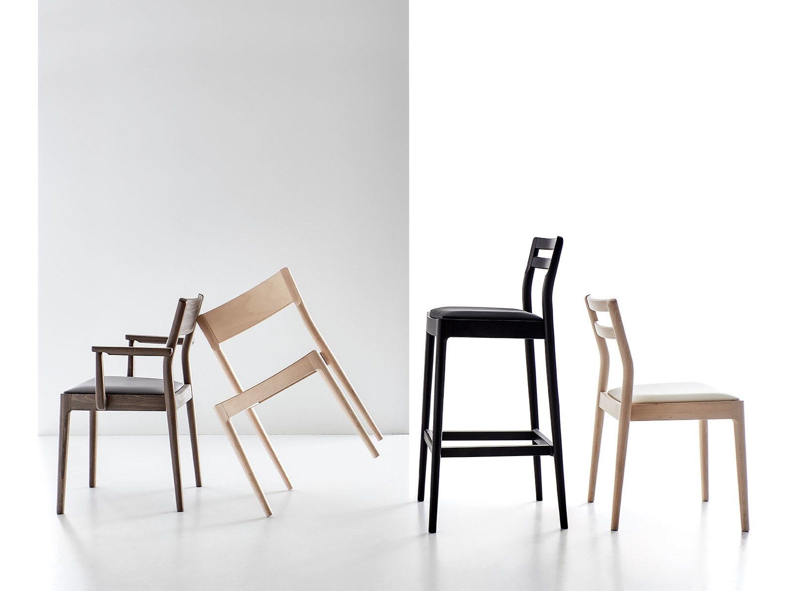 Деревянный штабелируемый стул с мягким сиденьем Sedex JUNE ARCH-00061831 - Вид №3