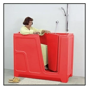 Ванна с дверцей Akcjum ODA 125-68-RH-K сидячая правосторонняя красная