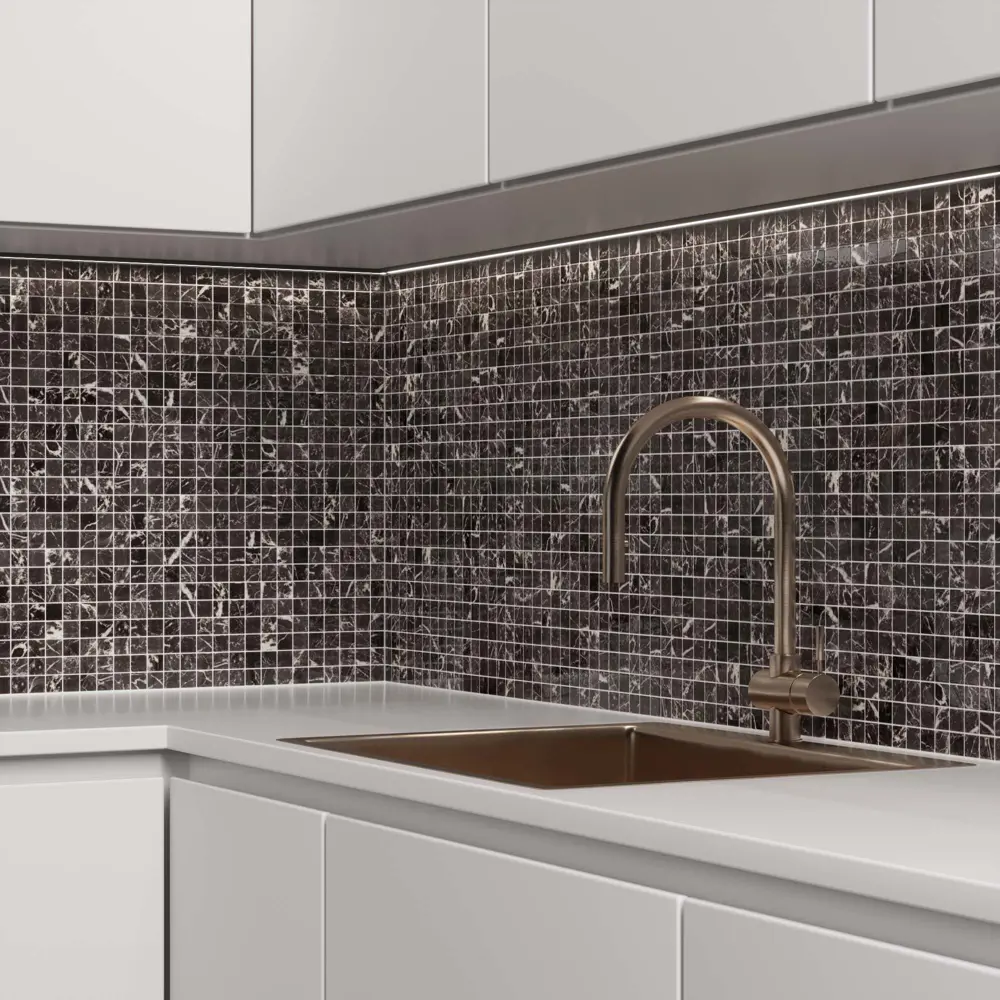 Мозаика Marble Nero Marq Antislip стекломасса 31.1x4.9 см цвет черный 83681524 STLM-2091944 Santreyd Мозаика Onix - Вид №6
