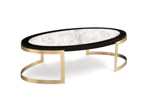 Мраморный овальный журнальный столик