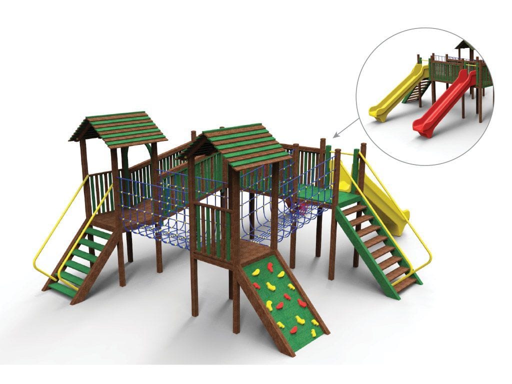 Рециркулированная пластиковая игровая структура EUROCOMITALIA COMBI SPIDER ARCH-00111578