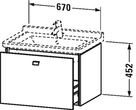 BR404104343 Brioso Тумбочка подвесная Базальт матовый, декор Duravit - Вид №1