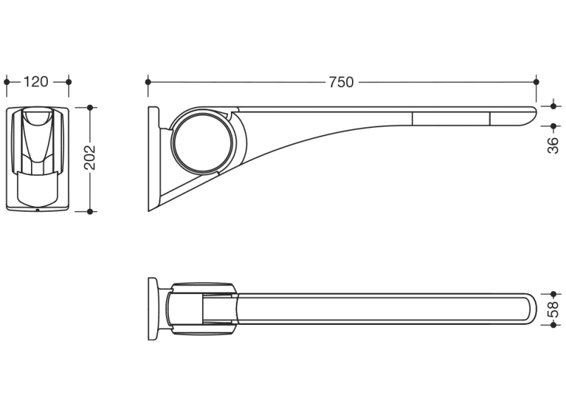 802.50.40360 Базовая складная опорная рейка HEWI Stützen  - Вид №5