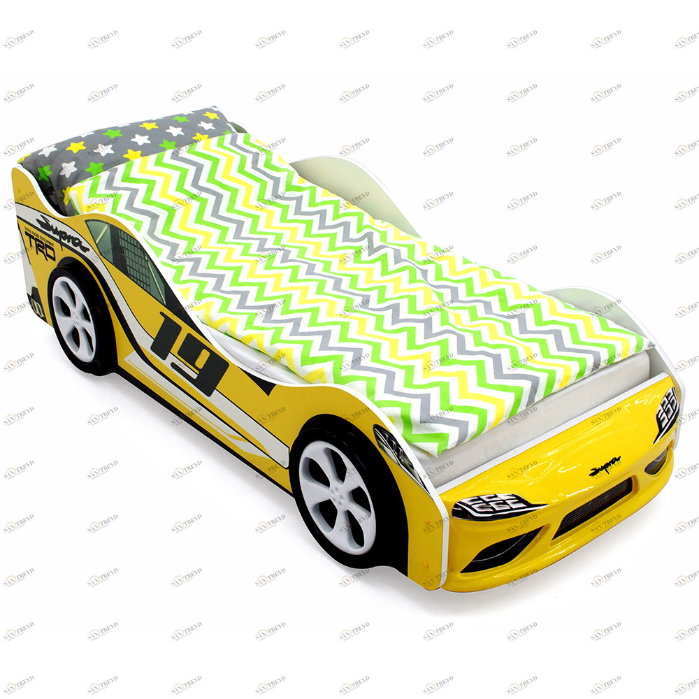 Детская кровать-машина желтая "Супра" БЕЛЬМАРКО  00-3873173 Желтый Santreyd 