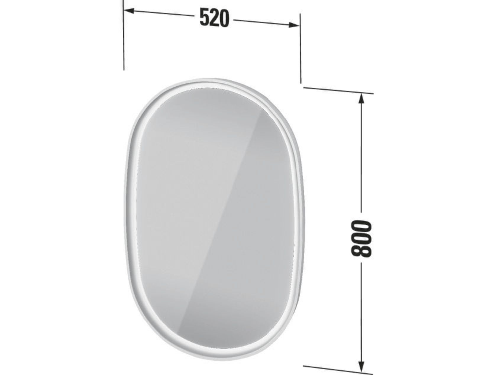 Деревянное овальное зеркало со встроенным настенным освещением Duravit Aurena ARCH-00052004 - Вид №3