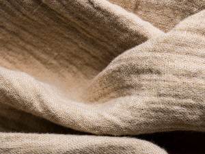 Льняная однотонная ткань