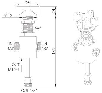 rvb 2-ходовой переключатель из хромированной латуни Times 8014.--.73 - Вид №1