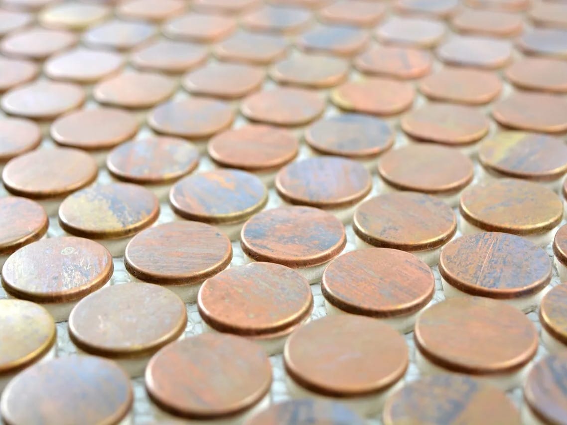 Медная мозаика на керамической подложке Mosaix металл ARCH-00134344