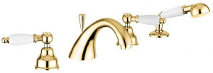 121120OR Смеситель Deco Ceramic с ручным душем на борт ванны, цвет золото