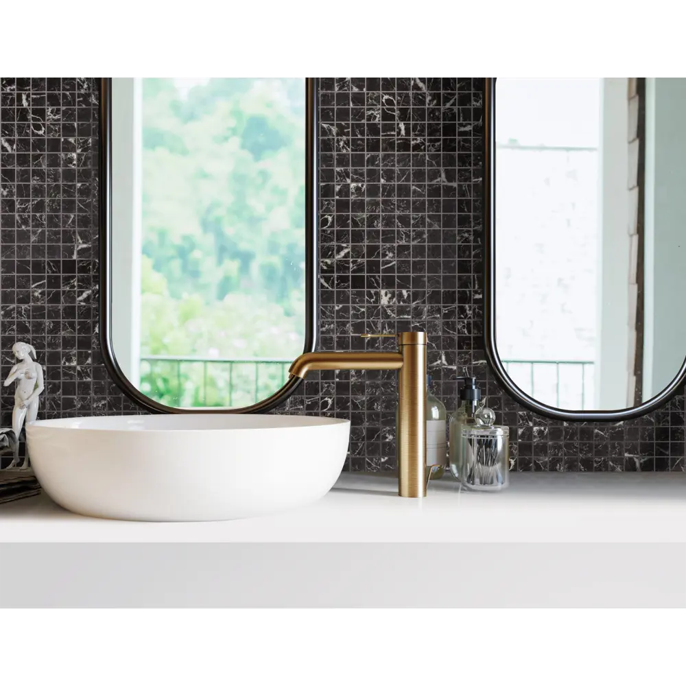 Мозаика Marble Nero Marq Antislip стекломасса 31.1x4.9 см цвет черный 83681524 STLM-2091944 Santreyd Мозаика Onix - Вид №8