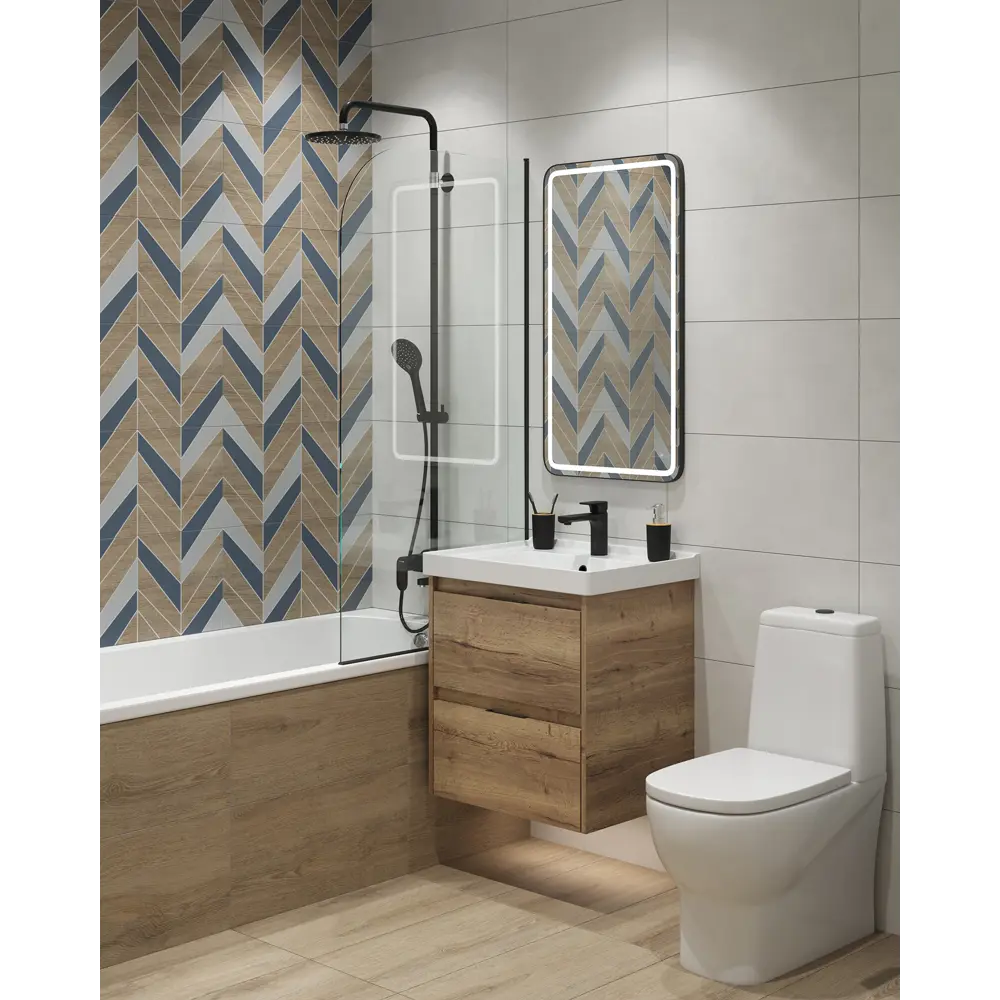 LB CERAMICS Моррис - настенный декор из керамогранита с узором шеврон 89266130 STLM-0945413 - Вид №4