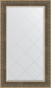 BY 4250 Зеркало с гравировкой в багетной раме - вензель серебряный 101 mm EVOFORM Exclusive-G