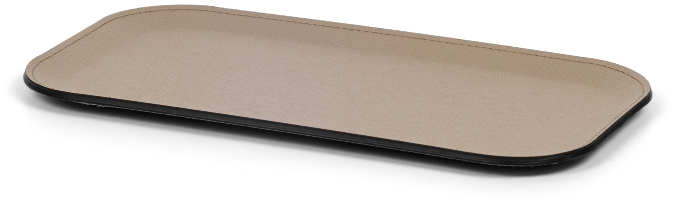 Прямоугольный поднос Victor - 45x32 см / плетеная кожа_серо-коричневый