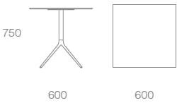 Albaplus Стол из стали с квадратной столешницей из hpl Momo sun-id-1363690 - Вид №1