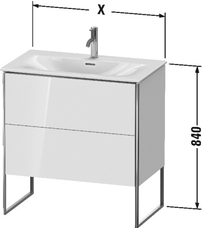 XS452409898 XSquare Тумбочка напольная Темно-синий шелковисто-матовый лак Duravit - Вид №2