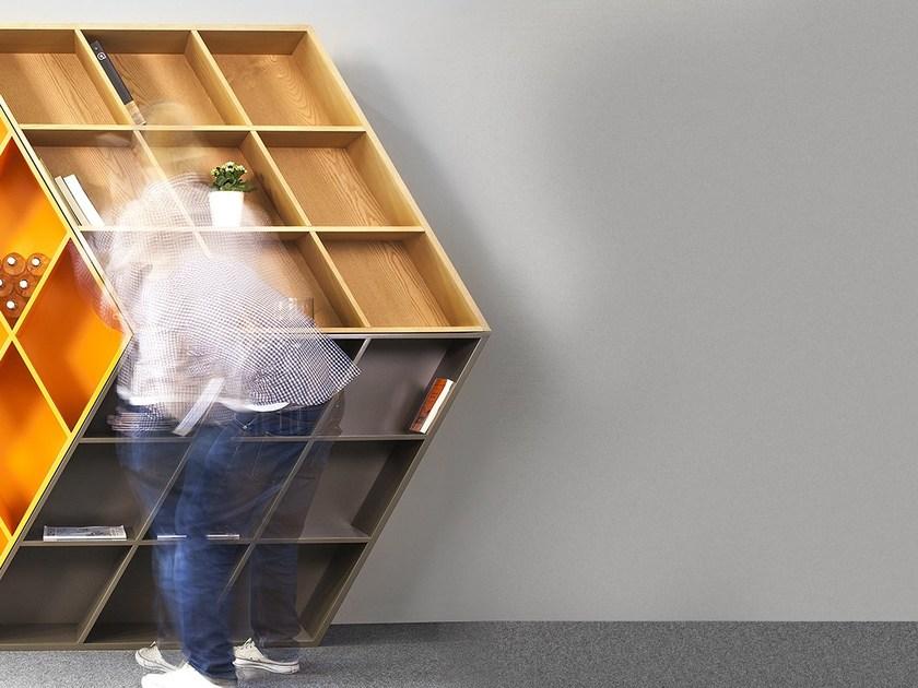 Anesis Открытый книжный шкаф из лакированного массива дерева  B601  - Вид №2